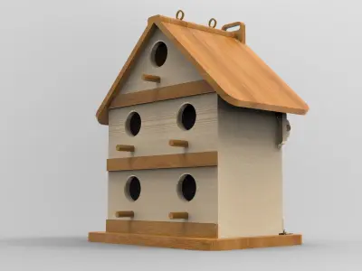 5 bird house models and plans Low-poly 3D model
