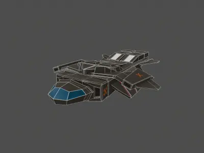 Spaceship Low-poly 3D model get