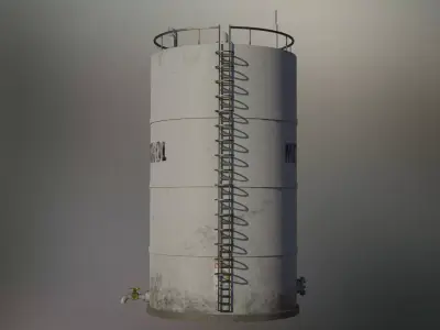 Industrial methanol storage tank 3D model