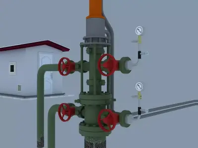 Hydraulic pumping unit   Hydraulic pump jack 3D model
