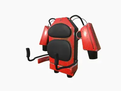 Jetpack G04 Red Black - SciFi Character Design Low-poly 3D model