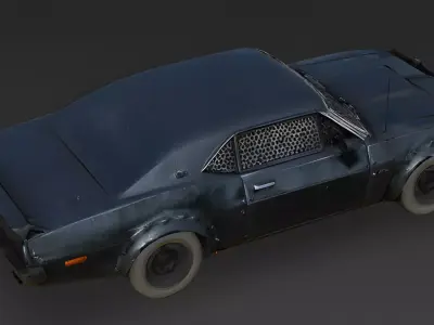 Road Warrior Armored Muscle Sedan 3D Model Low-poly 3D model