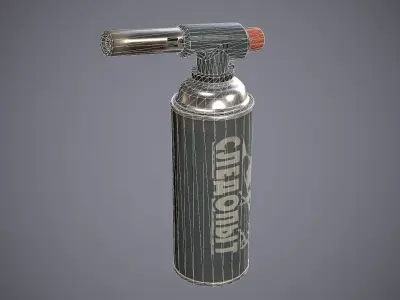 Blowtorch fire extinguisher Low-poly 3D model
