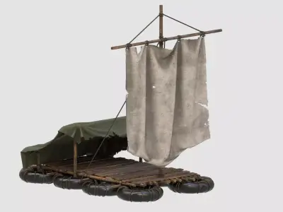 Survival Raft Ver 02 Low-poly 3D model