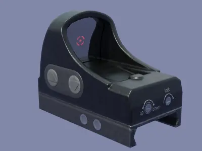 Compact collimator holographic sight Low-poly 3D model