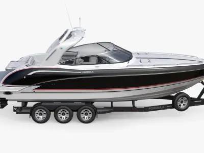 Formula 350 FX Luxury Sport Boat and Trailer Phoenix 3D model