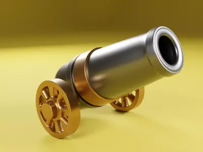 cannon 3D model Low-poly 3D model