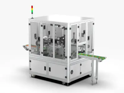Automatic Polymer Battery Shaping and Labeling Machine 3D model