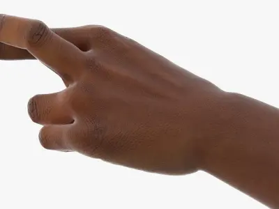 Black Male Hands with Hope Gesture 3D model