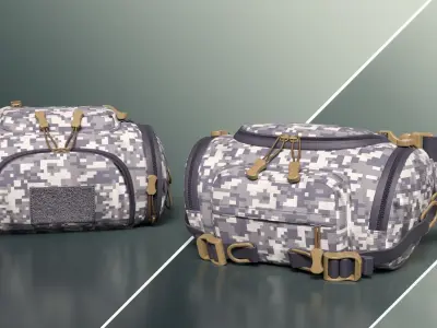 Military and Tactical Waist Bag Free 3D model