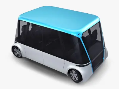 Electric Unmanned City Bus v 1 3D model