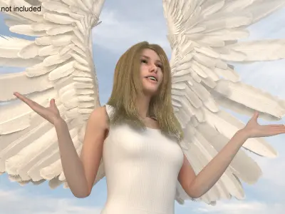  Blue Eyed Female Blonde Angel Rigged 