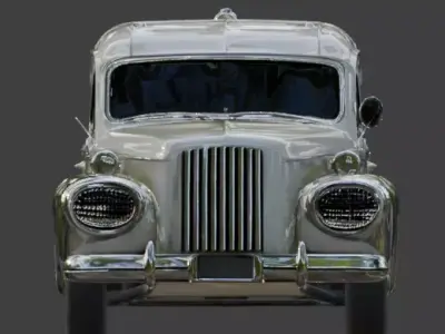 Vintage Atompunk Nuclear Utility Van 3D Model Low-poly 3D model