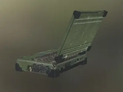 military laptop Low-poly 3D model