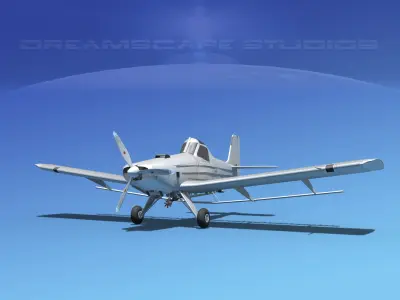 EMB-202 Cropduster Bare Metal 3D model