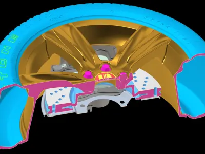 Orig 3D Seat VW rim wheel 7x17 BBS 4816 incl tyre and brake 3D model