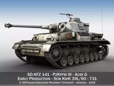 PzKpfw IV - Panzer 4 - Ausf G - 731 3D model