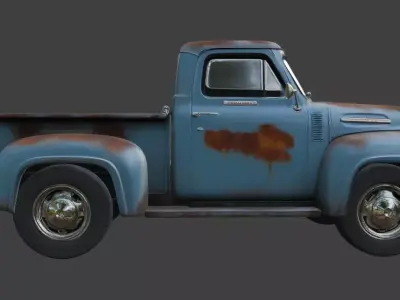 Vintage Rusty Pickup Truck 3D Model 3D model 13