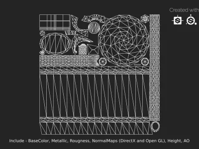 Oiler - gameready metal watering can Low-poly 3D model