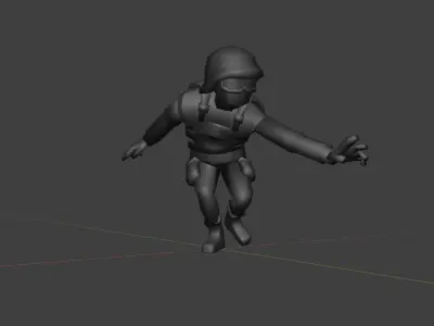 army charachter low poly  Low-poly 3D model
