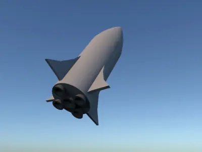 cartoon style rocket Free 3D model