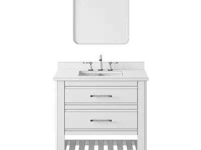 OVE Norris 36 Rustic Almond Latte Vanity 3D model
