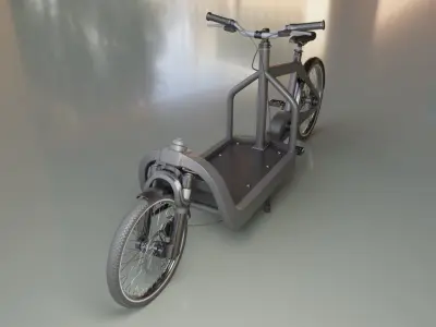 Cargo Bike Carbon Low-Poly and Rigged Version  Low-poly 3D model