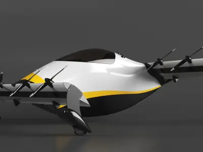 Personal EVTOL Aircraft with 8 Propellers 3D model