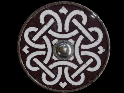 Viking Shield Low-poly 3D model 28