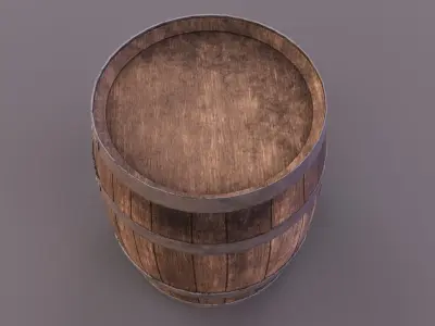 Old Barrel Low-poly 3D model