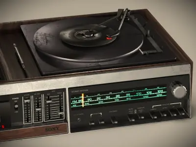 gramophone Low-poly 3D model