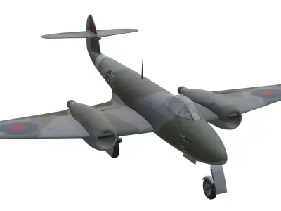 Gloster Meteor Low-poly 3D model purchase