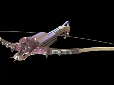 PBR Medieval Demon Skull Crossbow with Arrows  Low-poly 3D model
