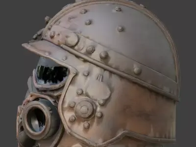 Steampunk Heavy Tactical Helmet 3D Model Low-poly 3D model