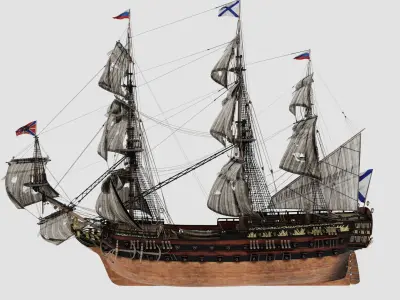 Battleship british galleon 3D model