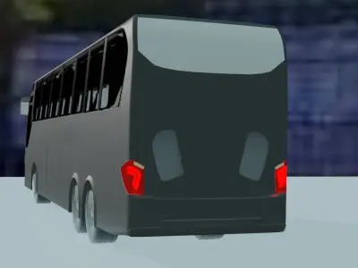 Game Ready Bus Model Low-poly 3D model