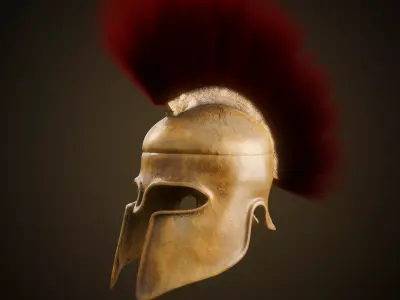 Ancient Greek Helmet Collection Low  High Poly Low-poly 3D model