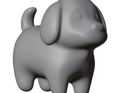 Cartoon Dog 3D Model Free low-poly 3D model