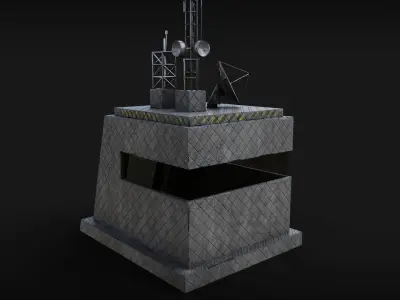 Military Building Post Low-poly 3D model