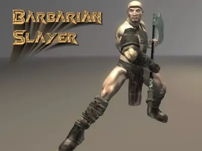 Barbarian Slayer Low-poly 3D model