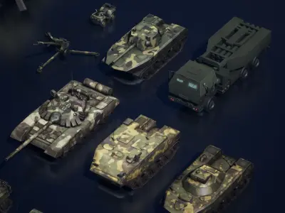 Military Vehicle Pack Low-poly 3D model by cher89zx