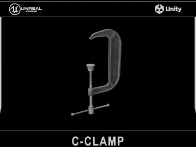 C-Clamp Metallic Clamp  Low-poly 3D model