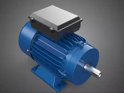 STANDARD INDUSTRIAL GENERIC BLUE ELECTRIC MOTOR AC INDUCTION 3D model