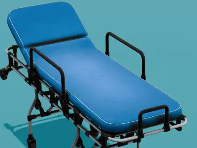 Hospital Stretcher Bed  Low-poly 3D model