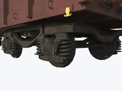 Railcar Open Top Low-poly 3D model