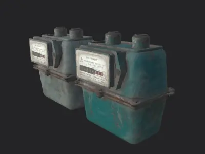 Gas Meters Low-poly 3D model