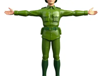 Green Soldier Character model pack Low-poly 3D model