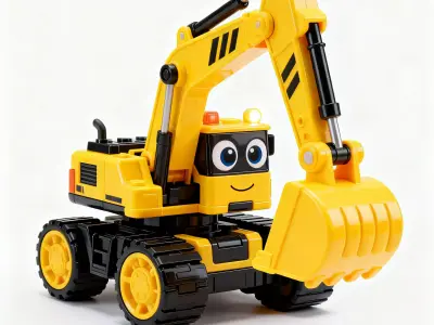 Digger Dan Friendly Toy Excavator 3D Model Low-poly 3D model