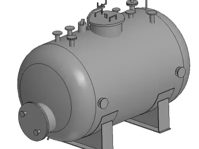Industrial horizontal storage tank V10m3 3D model