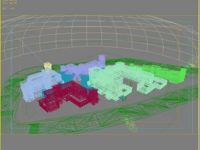 Architecture factory in minecraft 3D model